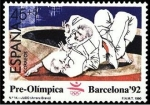 Stamps Spain -  ESPAÑA 1990 3056 Sello Nuevo Barcelona'92 IV Serie Pre-Olímpica Judo ScottB165