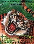 Stamps : Africa : Tanzania :  Fauna en extinción
