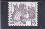 Stamps Switzerland -  FIESTA POPULAR-procesión
