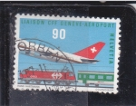Stamps Switzerland -  Enlace SBB Ginebra-Aeropuerto