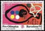 Stamps Spain -  ESPAÑA 1991 3134 Sello Nuevo Barcelona'92 VII Serie Pre-Olímpica. Tenis Michel3008 ScottB184