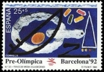 Stamps Spain -  ESPAÑA 1991 3135 Sello Nuevo Barcelona'92 VII Serie Pre-Olímpica. Tenis de Mesa Michel3009 ScottB185