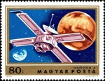 Stamps : Europe : Hungary :  Exploración de Marte, "Mariner 4"