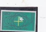 Stamps Germany -  Cruz y paloma en el centro del universo.