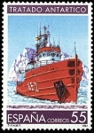 Stamps Spain -  ESPAÑA 1991 3151 Sello Nuevo Ciencia y Técnica Tratado Antártico Buque A-52 Las Palmas Michel3024