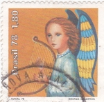 Stamps Brazil -  	 ANGEL TOCANDO LA ARPA