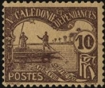 Stamps Oceania - New Caledonia -  Embarcación en los manglares de Nueva Caledonia.