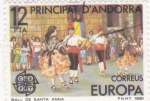 Stamps Andorra -  EUROPA CEPT- Ball de Santa Ana 