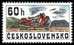 Sellos de Europa - Checoslovaquia -  Motocicletas checoslovacas, Jawa 175, Praga (1935)