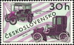 Stamps Czechoslovakia -  Producción de automóviles checoslovacos, Tatra, automóvil con techo baldaquino y cupé de cuatro asie