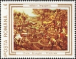 Stamps Romania -  Pinturas Dañadas en la Revolución, Primavera, Pieter Bruegel el Viejo