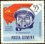 Sellos de Europa - Rumania -  Astronautas y Cosmonautas, Pavel Popovich