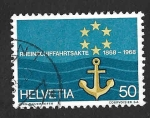 Sellos de Europa - Suiza -  494 - Centenario de la Ley de Navegación del Rin