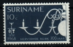 Stamps Suriname -  Tricentenario iglesia reformada Paramaibo