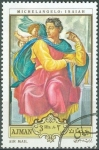 Stamps United Arab Emirates -  Pinturas de Miguel Ángel Buonarroti, Isaías. (AJMAN)