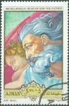 Stamps United Arab Emirates -  Pinturas de Miguel Ángel Buonarroti, Cabeza de Dios Padre. (AJMAN)