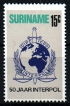 Sellos de America - Surinam -  50 aniv. INTERPOL