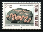 Sellos de Europa - Finlandia -  serie- Geología- Tipos de granito