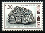 Sellos de Europa - Finlandia -  serie- Geología- Tipos de granito