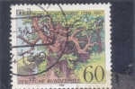 Stamps Germany -  La soledad de los bosques verdes (grabado en madera - poema, Ludwig Richter)