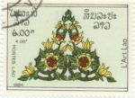 Stamps Laos -  Arte, Estampado de flores