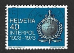 Stamps Switzerland -  557 - LIX Aniversario de la Organización Internacional de la Policía Criminal (INTERPOL)