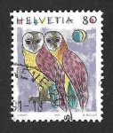 Stamps Switzerland -  873 - Lechuzas