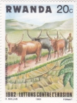 Stamps Rwanda -  ganaderia- Lucha contra la erosión