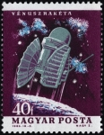 Stamps Hungary -  Investigación espacial, nave espacial Venera 1