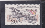 Stamps Czechoslovakia -  carrera de carros
