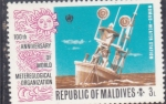Sellos de Asia - Maldivas -  100 aniversario organización meteorológica