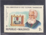 Stamps : Asia : Maldives :  100 aniversario teléfono
