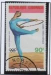 Stamps : Africa : Gabon :  1983, Año Preolimpico, Gimnasta