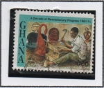 Stamps Ghana -  Escultor d' Madera