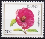 Sellos de Africa - Rwanda -  Plantas con flores, Hibiscus Berberidifolia