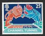 Sellos de Europa - Reino Unido -  1558 - Inauguración del Túnel Subterráneo Bajo la Mancha