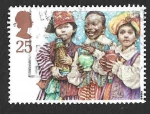 Stamps United Kingdom -  1581 -  Niños Interpretando Escenas Navideñas