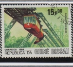Stamps Guinea Bissau -  Locomotoras, Colgado