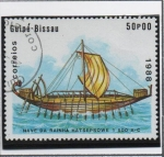 Stamps Guinea Bissau -  Embarcaciones Antiguas, Barco d'  l' Reina Hatsepsow
