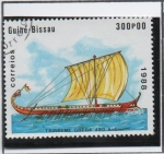 Stamps : Africa : Guinea_Bissau :  Embarcaciones Antiguas, Greektrireme, 480 ac