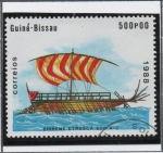 Sellos de Africa - Guinea Bissau -  Embarcaciones Antiguas,  Birreme estrusca,600 ac