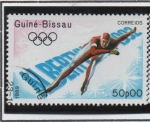 Stamps Guinea Bissau -  Juegos d' invierno d' Albertville, Patinaje d' Velocidad