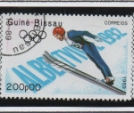 Sellos de Africa - Guinea Bissau -  Juegos d' invierno d' Albertville, Salto d' Esquí