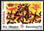 Stamps Spain -  ESPAÑA 1992 3159 Sello Nuevo Barcelona'92 VIII Serie Pre-Olímpica Voleibol Michel3032 ScottB192