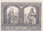Sellos de Europa - Vaticano -  Miecislao I y Reina