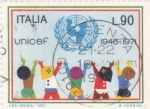 Stamps Italy -  UNICEF 25 ANIVERSARIO