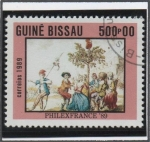 Sellos de Africa - Guinea Bissau -  Bailando alrededor d' arbol d' l' Livertad