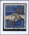 Stamps Equatorial Guinea -  Manos entrelazadas y Laurel
