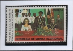 Sellos de Africa - Guinea Ecuatorial -  Visita d' l' Reyes d' España, Recepción Gurnamental 