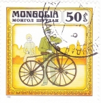 Sellos del Mundo : Asia : Mongolia : bicicleta antigua